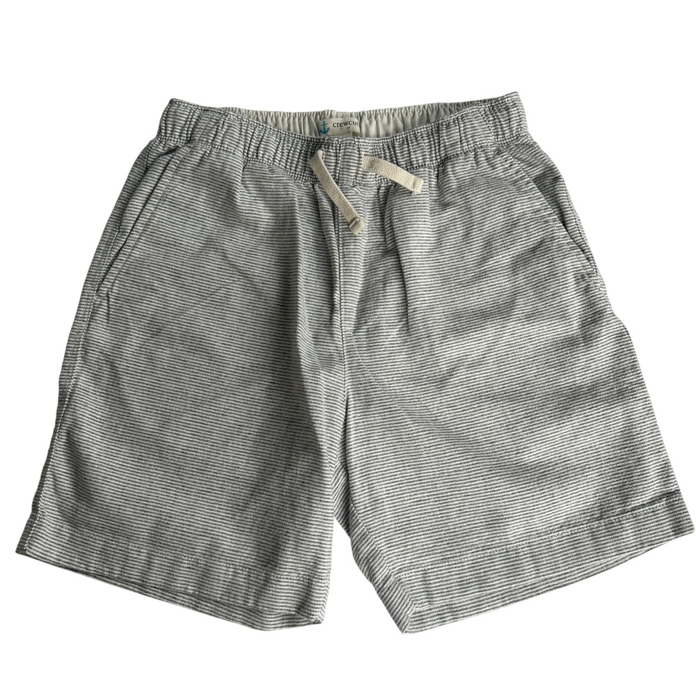 Crewcuts Boys Grey White Striped Linen Cotton Shorts Size 12 CJ161